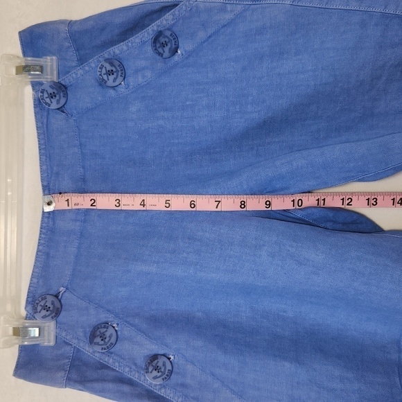 Escales Paris Women EU36/US6 100% Linen Sailor Button Front Back Pocket Shorts - Picture 12 of 16